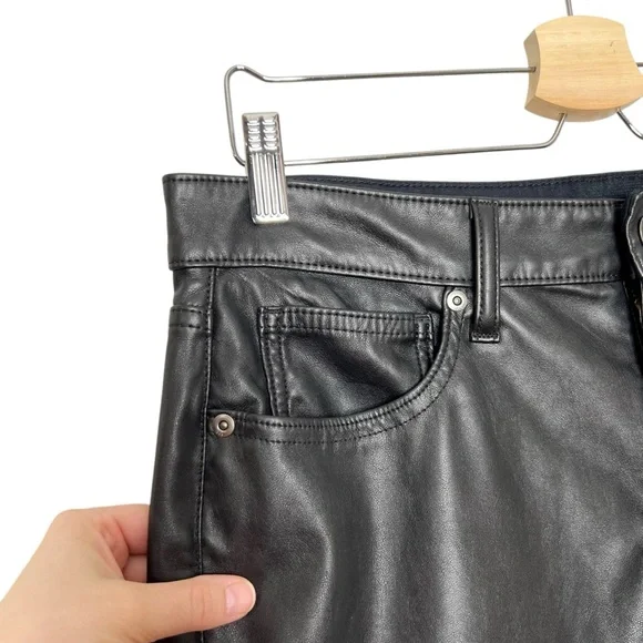GAP Black Super Soft Faux Leather Vintage Slim High Rise Pants - Picture 2 of 16